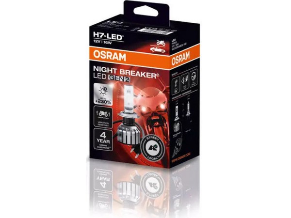 Osram Night Breaker LED H7 Moto 64210DWNBG2 enkele lamp1