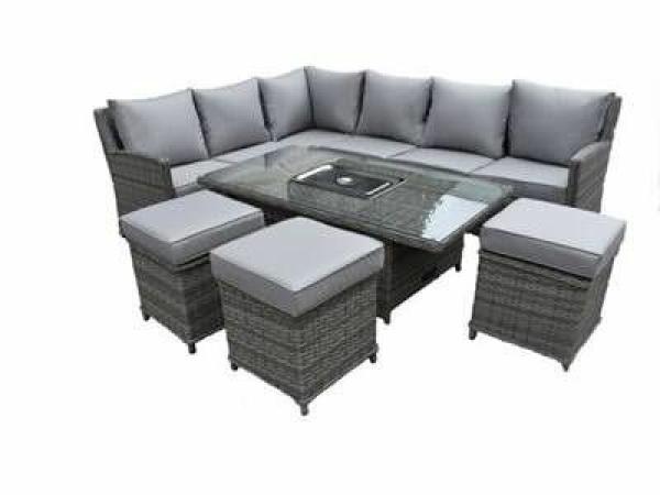 Loungeset incl. kussens 6-delig
