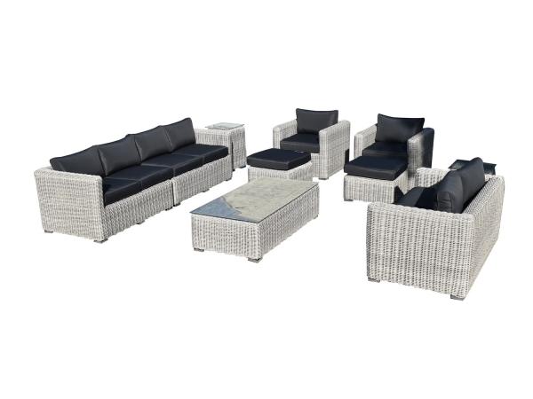 Loungeset incl. kussens 10-delig