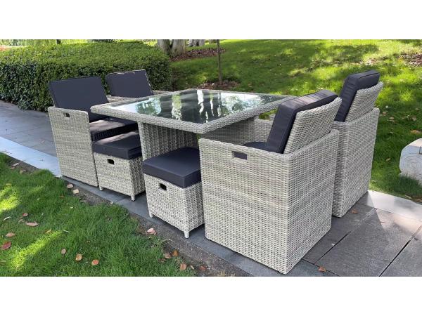 Diningset/Tuinset incl. kussens 9-delig