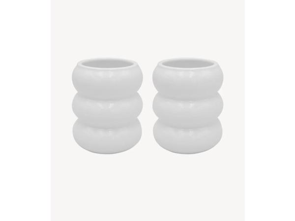 ZOHA 2 Wave keramiek mokken wit 400 ml set 2