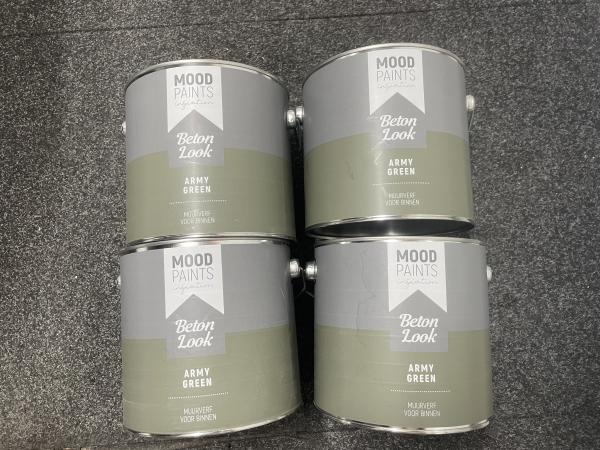 4xMood Paints Beton Look Army Green Muurverf – Binnenverf –