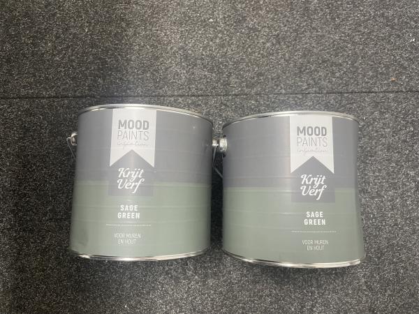 2x Moodpaints Krijtverf Sage Green – 2,5 L – Extra Mat