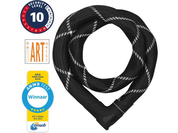 ABUS Iven Chain 8210 Kettingslot - ART2 - 85 cm - Zwart