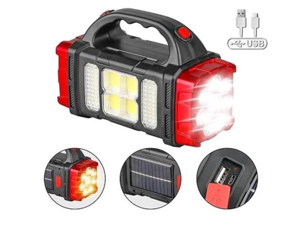 Zaklamp LED - Op Zonne-energie - Powerbank - Noodverlichting
