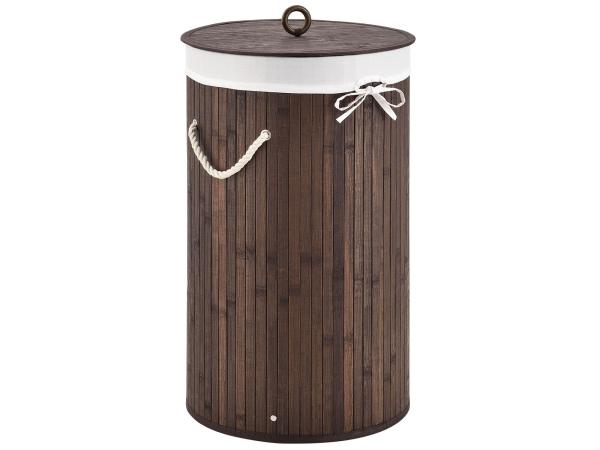 Bamboe Wasmand Curly - 55 liter - Bruin - Incl. Waszak & Deksel