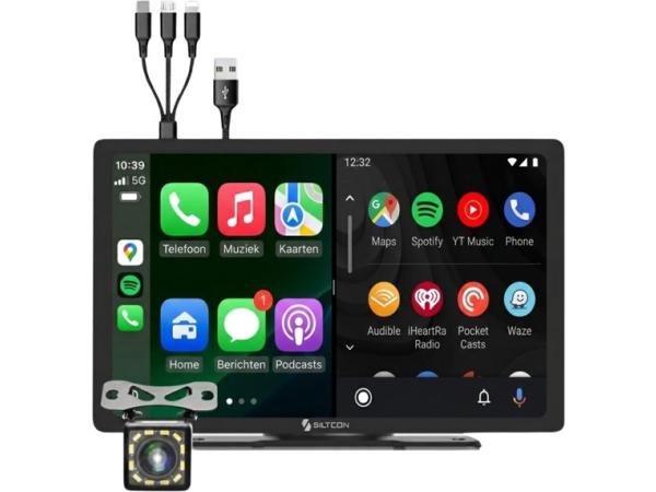 Siltcon carplay opzetscherm 9 inch met HD camera