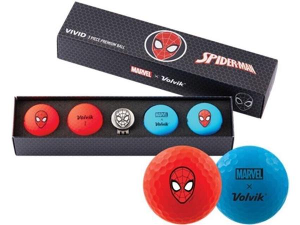 Golfballen Volvik Marvel Spiderman - 4 golfballen met marker