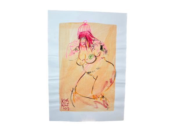 Koes Komo | Expressionistisch Unica op Papier