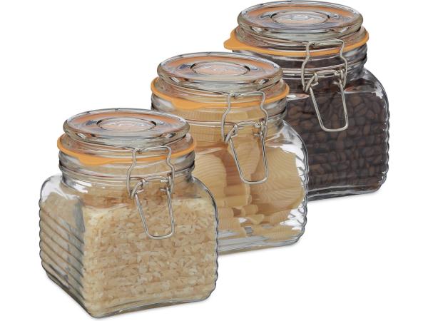 Voorraadpotten - set van 3 - 750 ml 