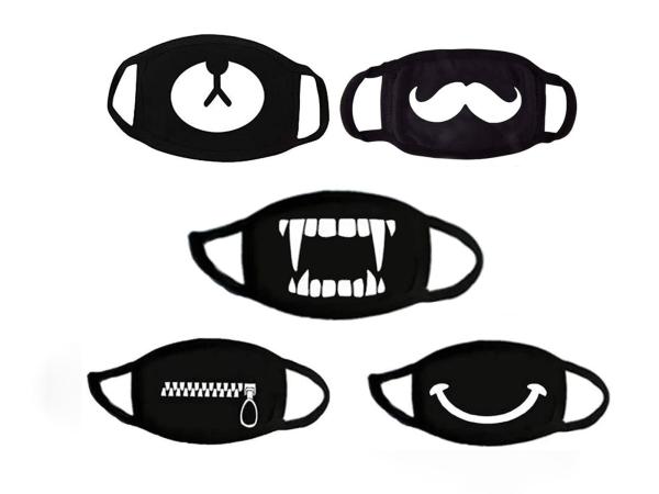 Set van komische mondmaskers