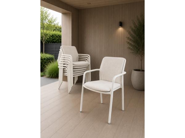 Flora outdoor stoelen (set van 6) - creme