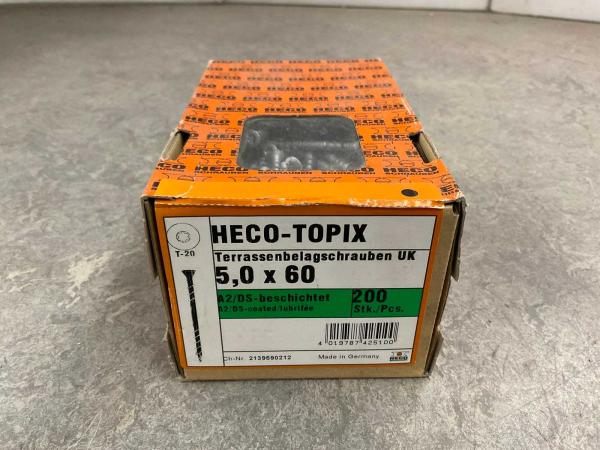 10x HECO vlonderschroef ø5x60mm 200-pack RVS