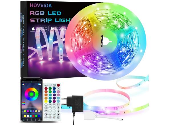 HOVVIDA Ledstrip, RGB 5050 ledstrip, app e fstandsbediening