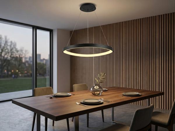 Hanglamp Zwart 62cm 50W LED CCT 3 Kleur & 3 Stappen Dimmen