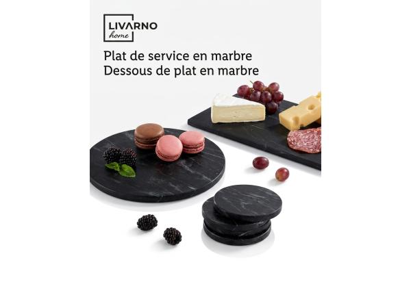 Elegante handgemaakte Marmeren Serveerset Zwart