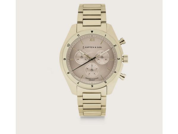 Kapten Son Rise Small Light Gold Cream Steel Horloge