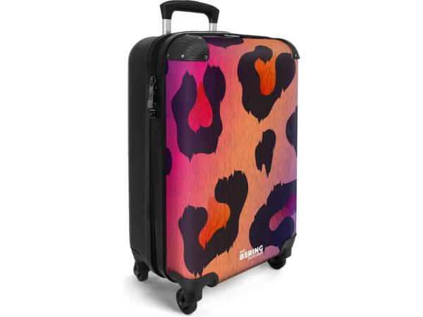 Koffer handbagage panter roze oranje 36L