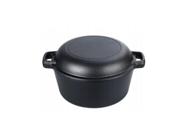 Gietijzeren Pan met Deksel 26cm 4,5 Liter Pan en Braadpan