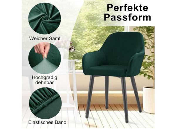 Alishomtll Stretch fluwelen stoelhoezen, set van 4