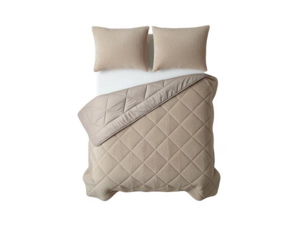 Lazy all-in-one dekbed Teddy fur - taupe 2 persoons