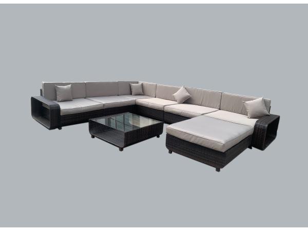 Loungeset incl. kussens 8-delig