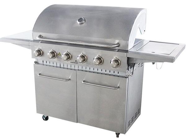 RVS Gasbarbecue - 6 branders met zijbrander