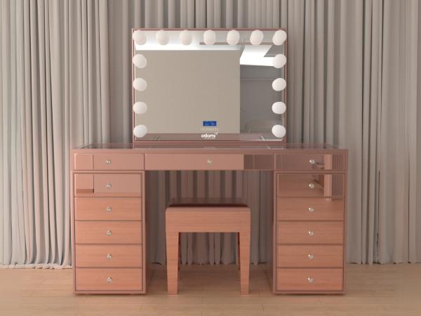 Luxe kaptafel met verlichting Incl. Krukje