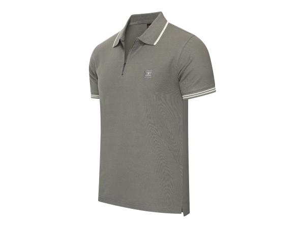 Cappuccino Italia Polo Zip Polo Torino Grijs - L