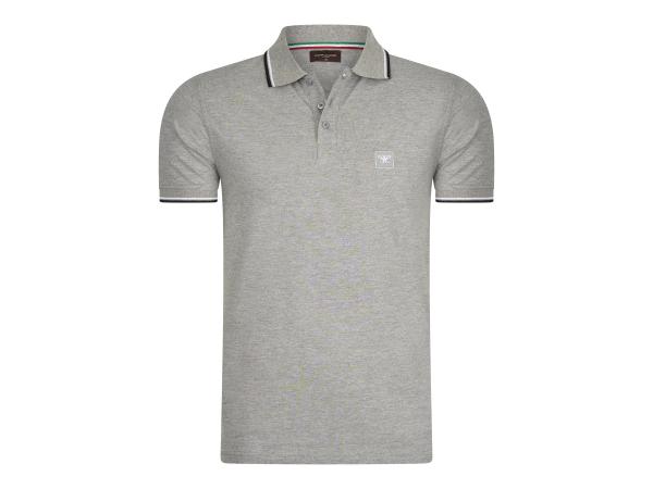 Cappuccino Italia Polo Applique Pique - Grijs - XL