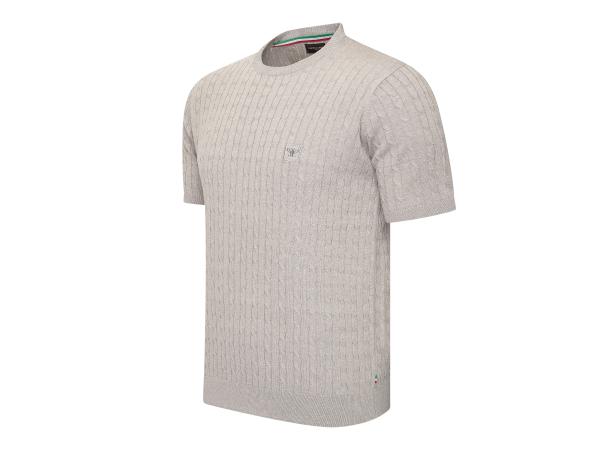 Cappuccino Italia Loreto Cable Knit Tee Grijs - XL