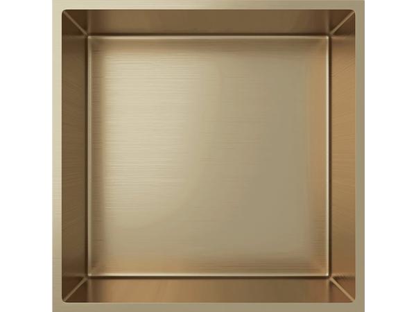 Inbouwnis – 30x30x10 cm – geborsteld goud