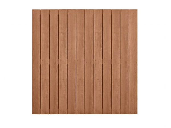 5x Plankenscherm hardhout design 180x180cm