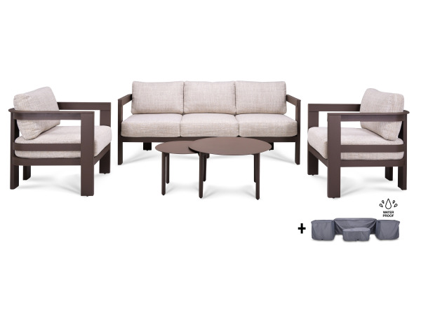 Outdoor Loungeset Monté - bruin (quick dry)