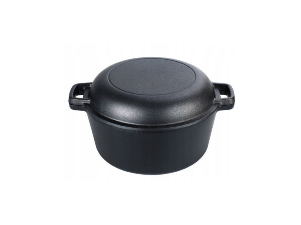 Gietijzeren Pan met Deksel 26cm 4,5 Liter Pan en Braadpan