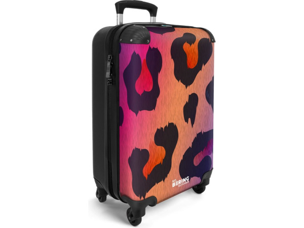 Koffer handbagage panter roze oranje 36L