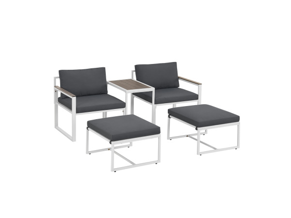 Tuinset / Loungeset Bari - 5-delig - Donkergrijs