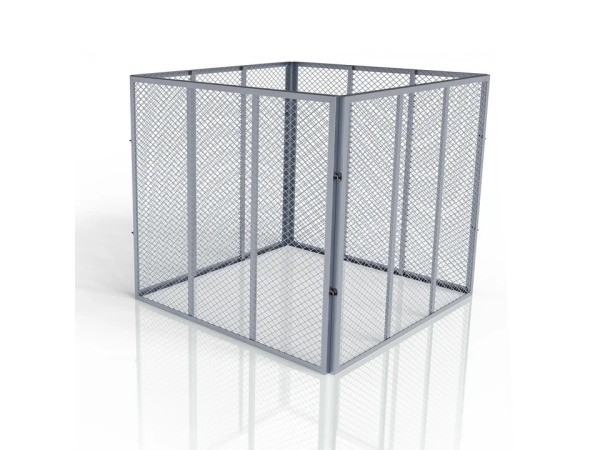 Metalen compostbak - Tuinafval - 450L - Zilver