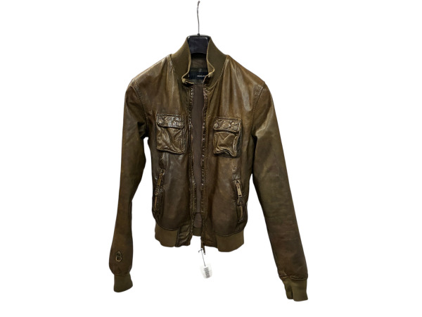 DSQUARED2 | Exclusief Leren Bomberjack met Vintage Finish