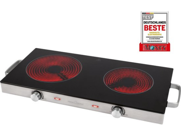 ProfiCook DKP 1211 - dubbele kookplaat - infrarood - RVS