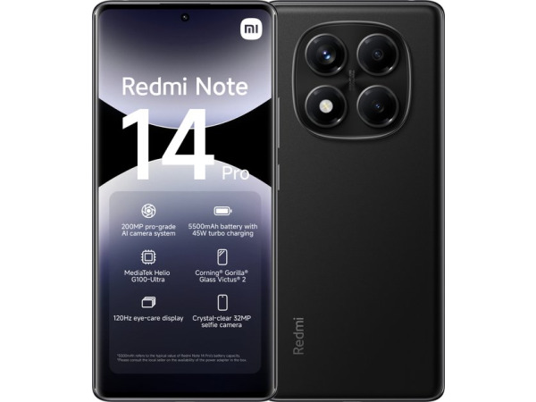 Xiaomi Redmi Note 14 Pro - 8GB/256GB - Midnight Zwart