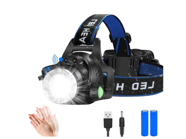 Hoofdlamp 2000 lumen - inclusief oplaadbare batterijen