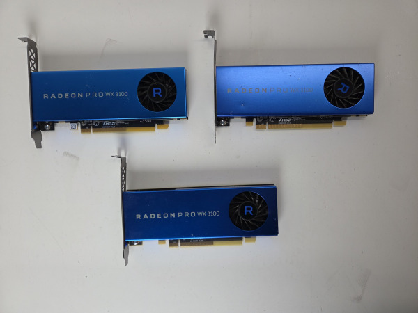 3x AMD RADEON PRO WX 3100 4GB GDDR5 Videokaart