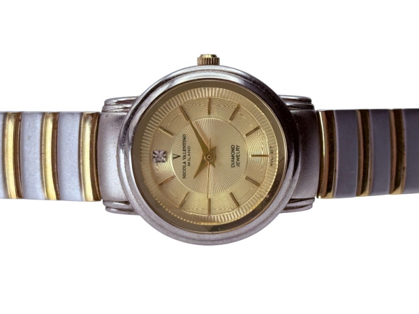Nicola Valentino | Elegant Bicolor Dameshorloge met Diamant