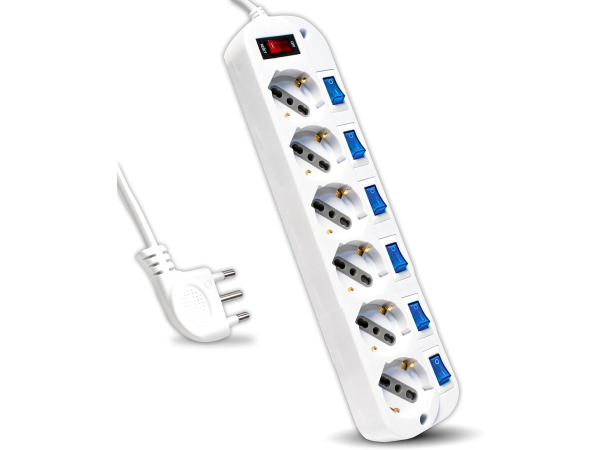 4x V-TAC Stekkerdoos met onafhankelijke schakelaars - Schuko