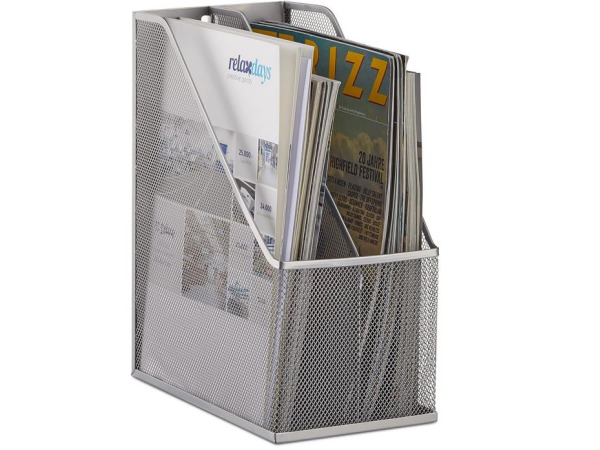 Relaxdays tijdschriftenhouder, 2 vakken