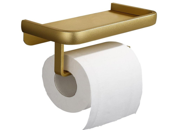 Toiletrolhouder met plankje, wandmontage