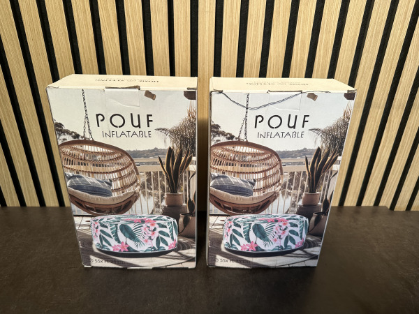 2x Opblaasbare Poef Ø55cm Assorti