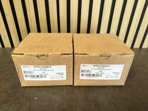 2x InterDynamics doorslijpschijf 125x3mm, 22.23mm metaal