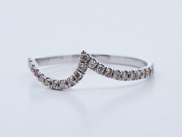  Witgouden ring - natuurlijke diamanten 0,26 ct